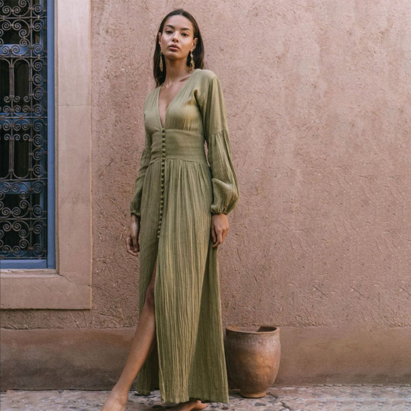 Camelia | Vestido maxi drapeado