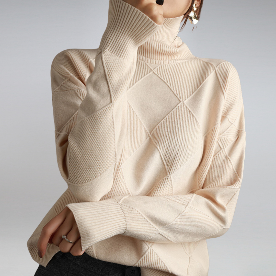 Claudia - Suéter de cashmere con relieve geométrico mujer