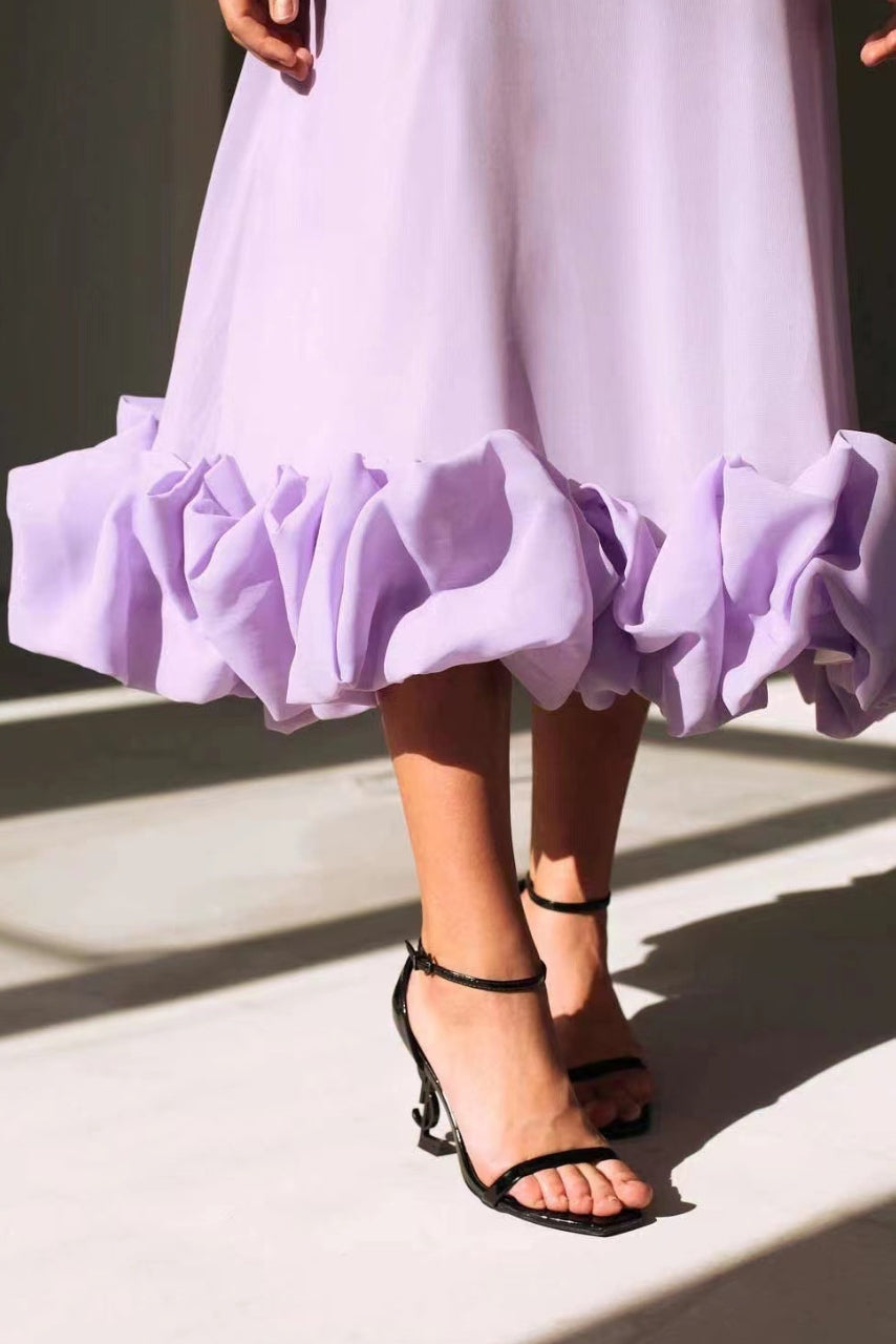 Isabella – Vestido de Fiesta con Tirantes y Volantes