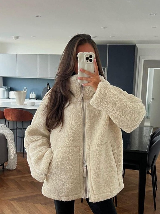 Laura - Chaqueta de poliéster sherpa