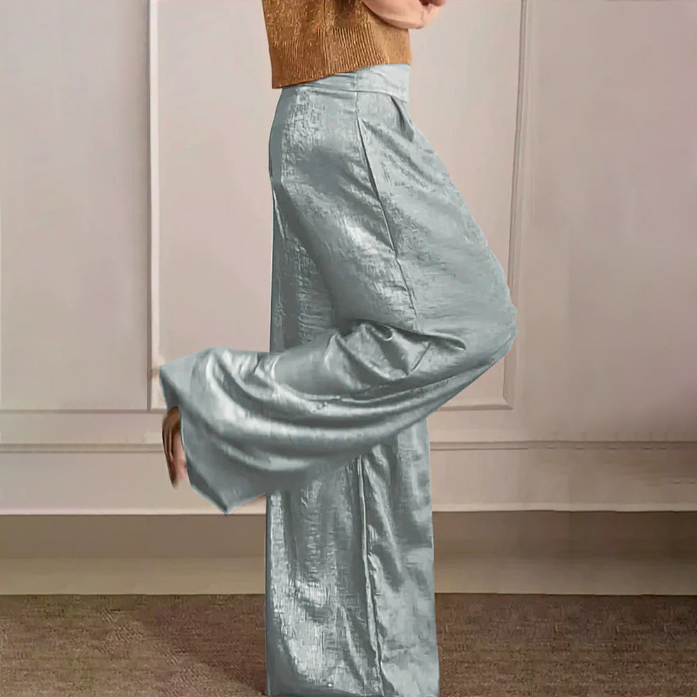 Gala - Pantalones anchos dorados metalizados