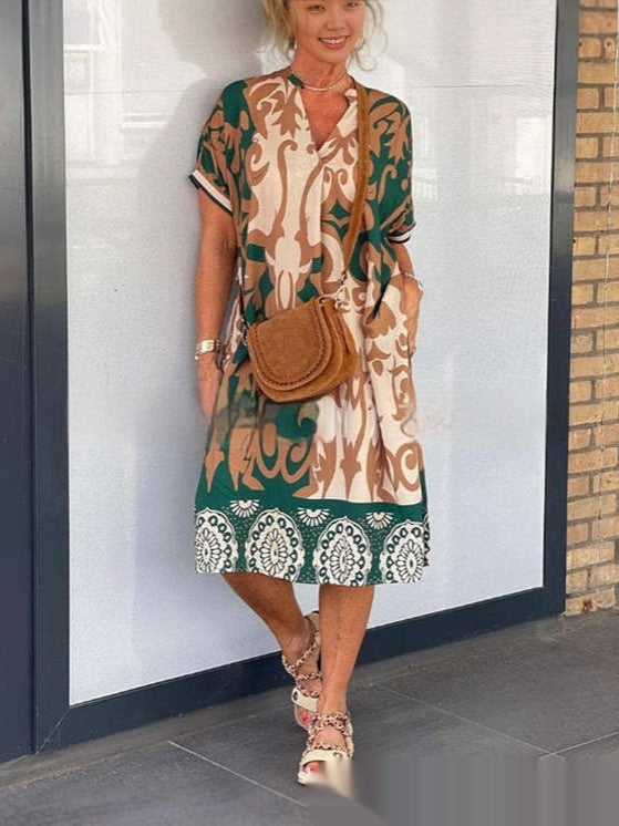 Carina - Vestido largo con estampado boho