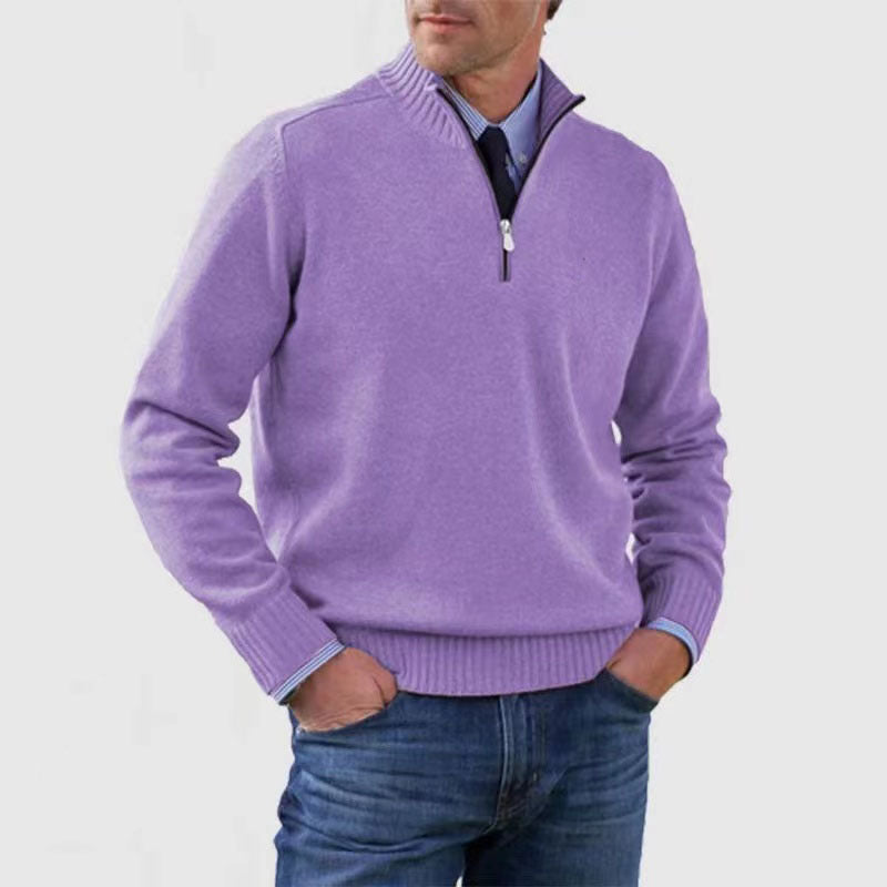 Daniel - Jersey de lana con media cremallera