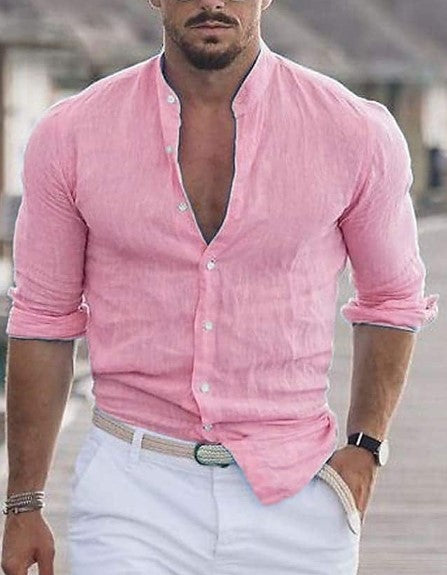 Lester - Camisa de lino de manga larga