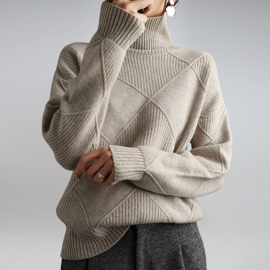 Claudia - Suéter de cashmere con relieve geométrico mujer