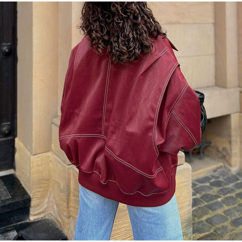 Alana - Chaqueta oversize de piel para mujer