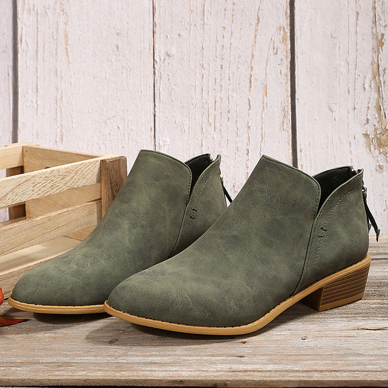 Hazel - Botines de ante con tacón bajo