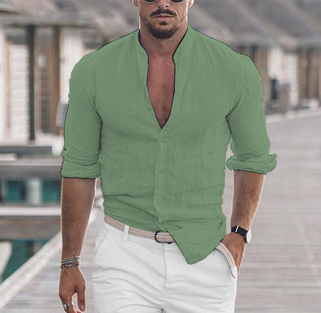 Lester - Camisa de lino de manga larga