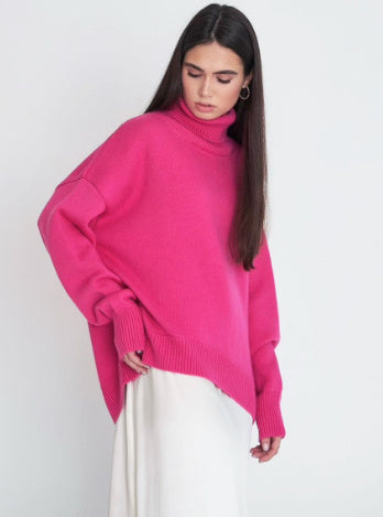 Carlota - Jersey de cuello alto oversize de lana