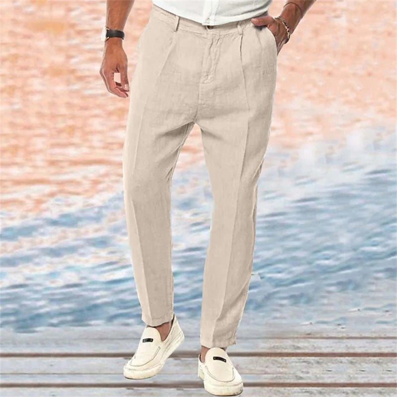 Dario - Pantalones de lino ajustados