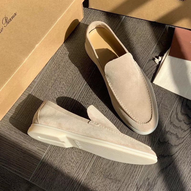 Samuel - Mocasín casual de ante con suela blanca