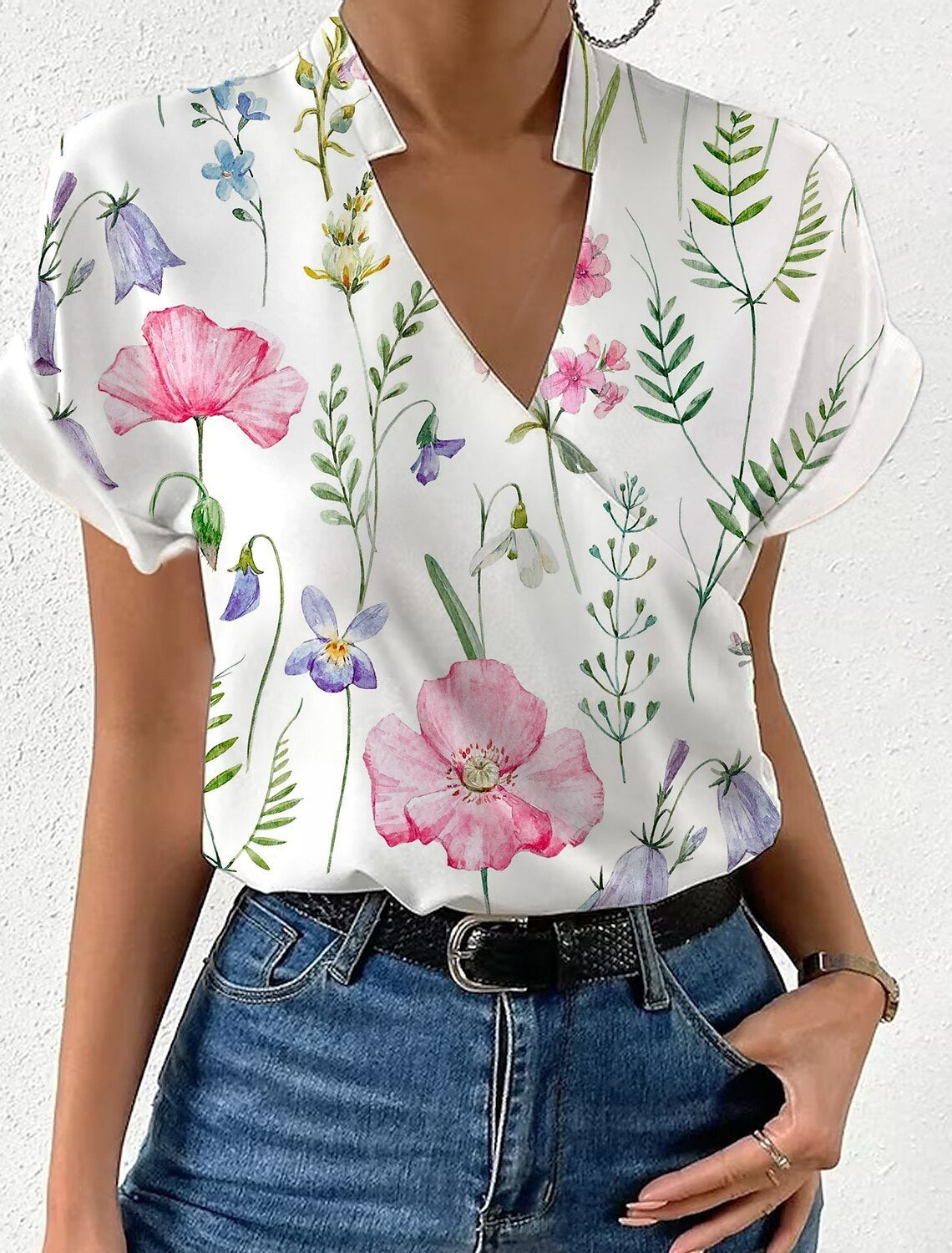 Martha - Blusa Floral Cuello en V