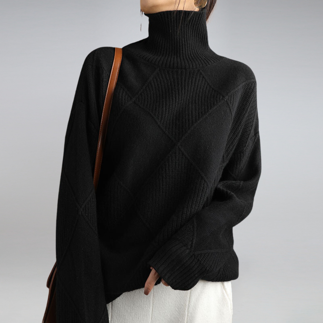 Claudia - Suéter de cashmere con relieve geométrico mujer