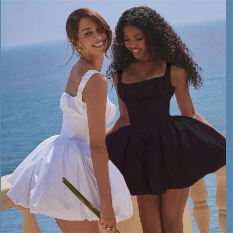 Isla - Minivestido corsé con volantes
