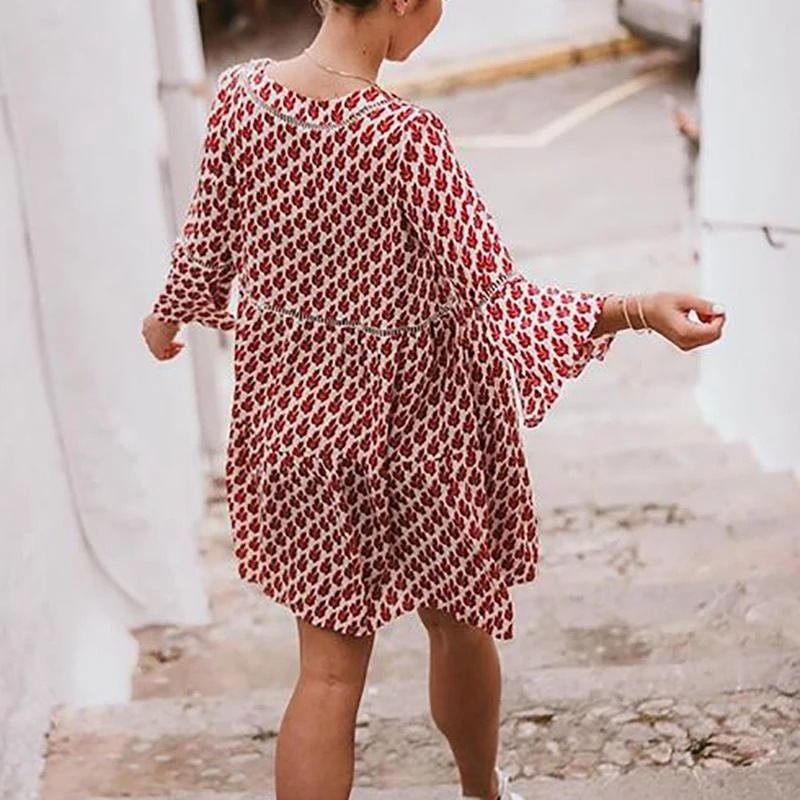Amalia - Loose boho printed midi dress
