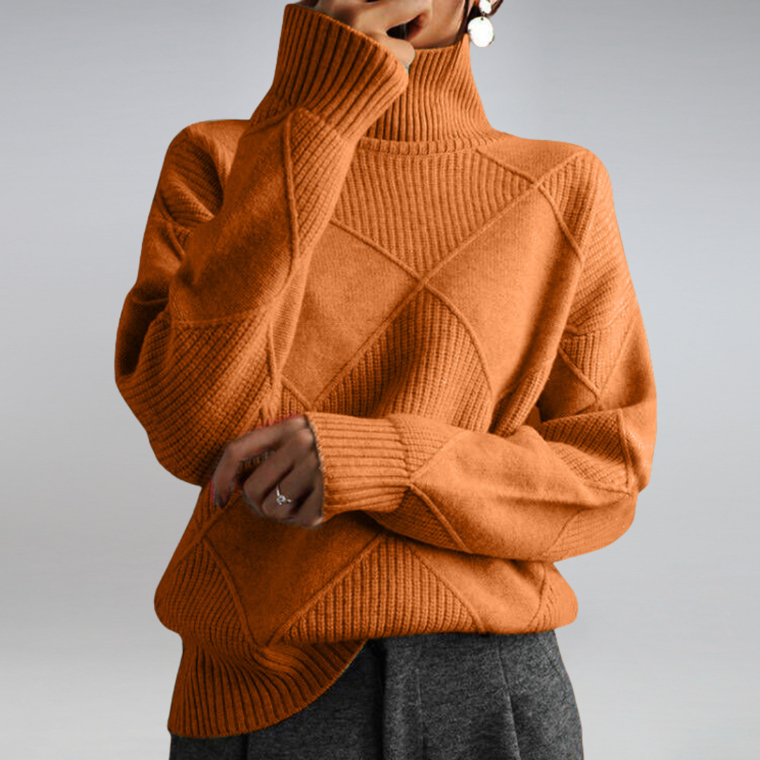Claudia - Suéter de cashmere con relieve geométrico mujer