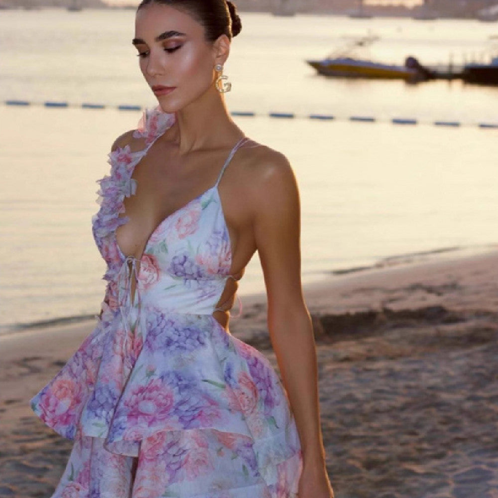 Noa - Minivestido floral con volantes