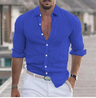 Lester - Camisa de lino de manga larga