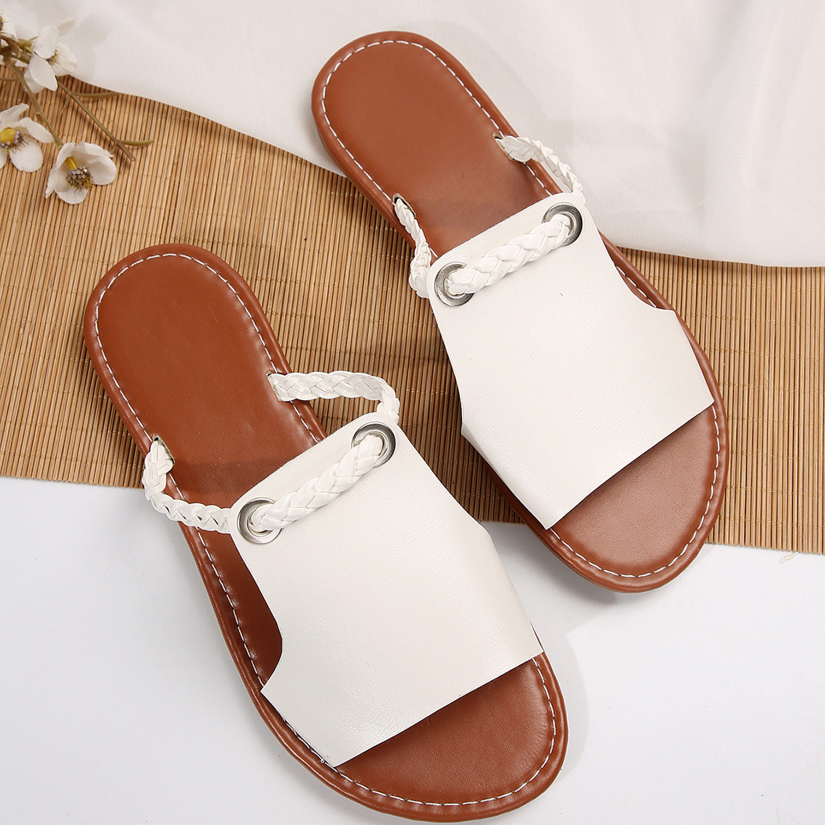 Avelina - Sandalias de verano con trenza decorativa