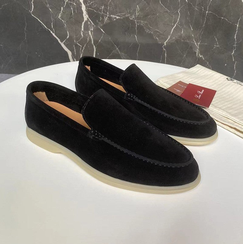 Samuel - Mocasín casual de ante con suela blanca