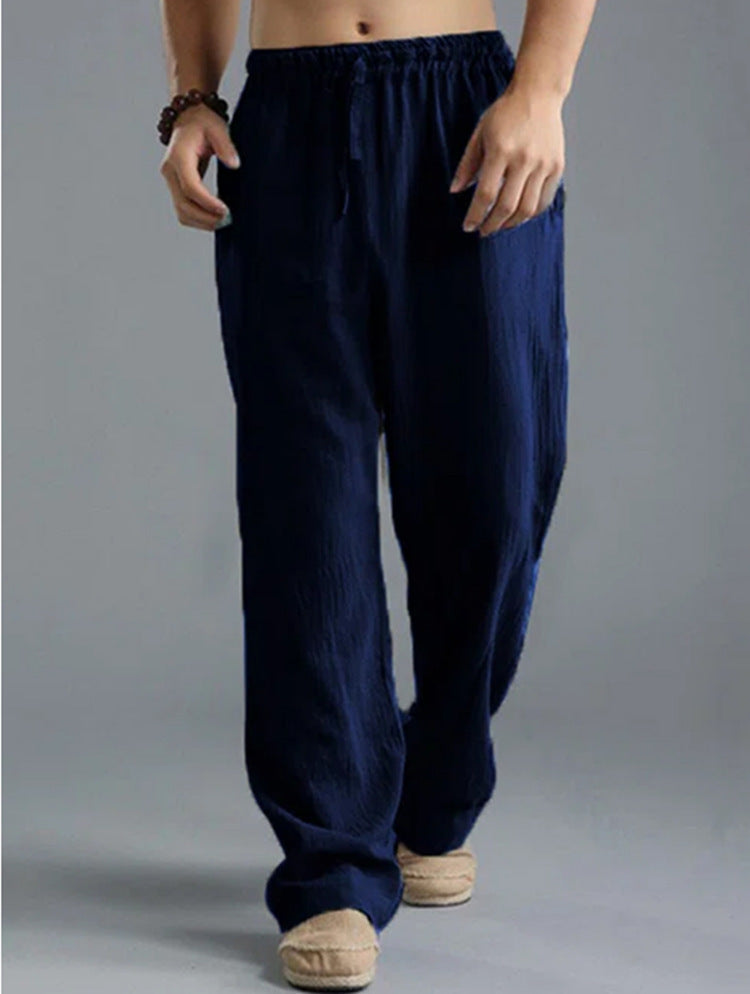 Ethan - Pantalones informales de lino con cordón