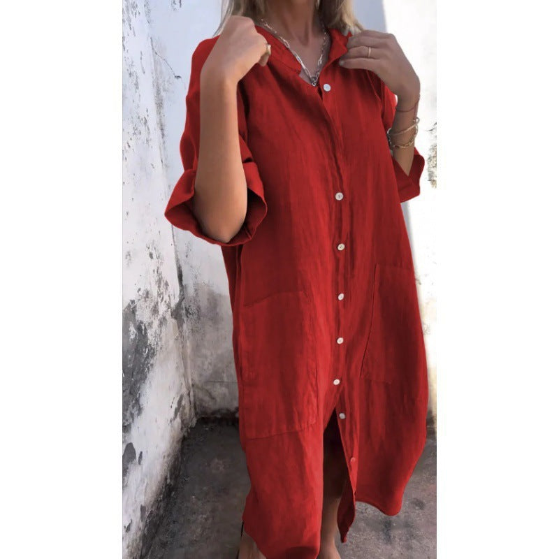Laura - Vestido camisero midi suelto
