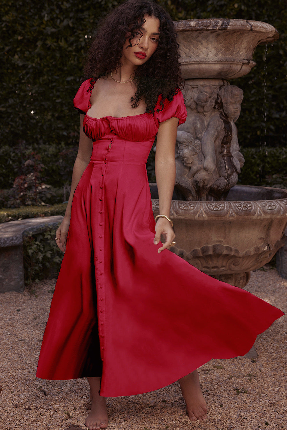 Beatriz - Vestido midi con corset y botones