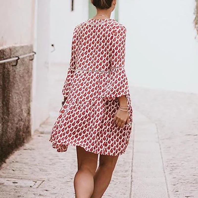 Amalia - Loose boho printed midi dress