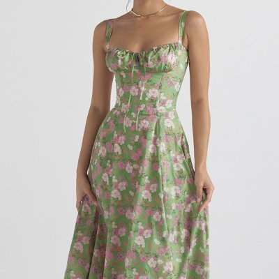 Louela - Vestido floral con abertura midi