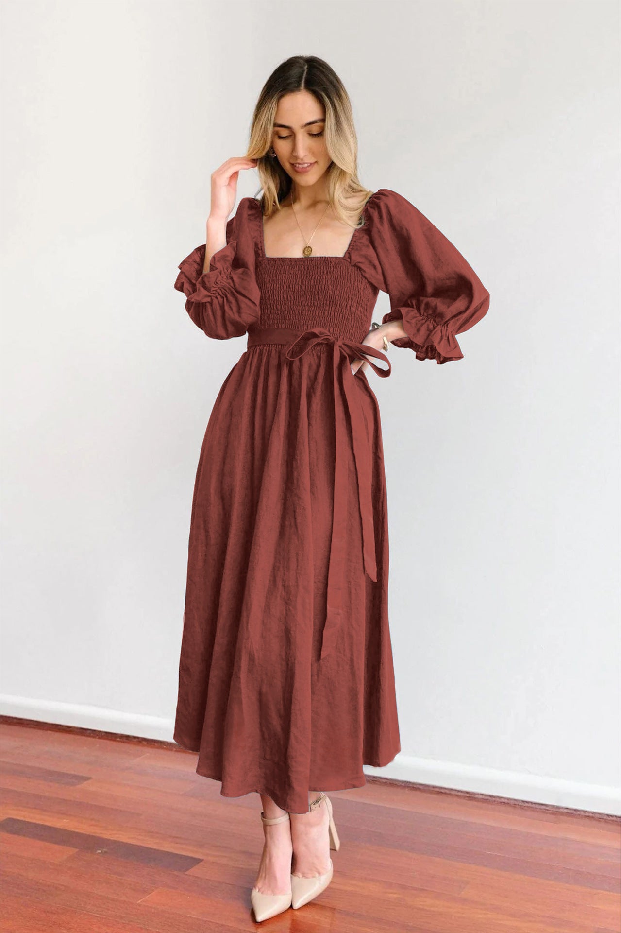 Janica- Vestido midi fluido de verano