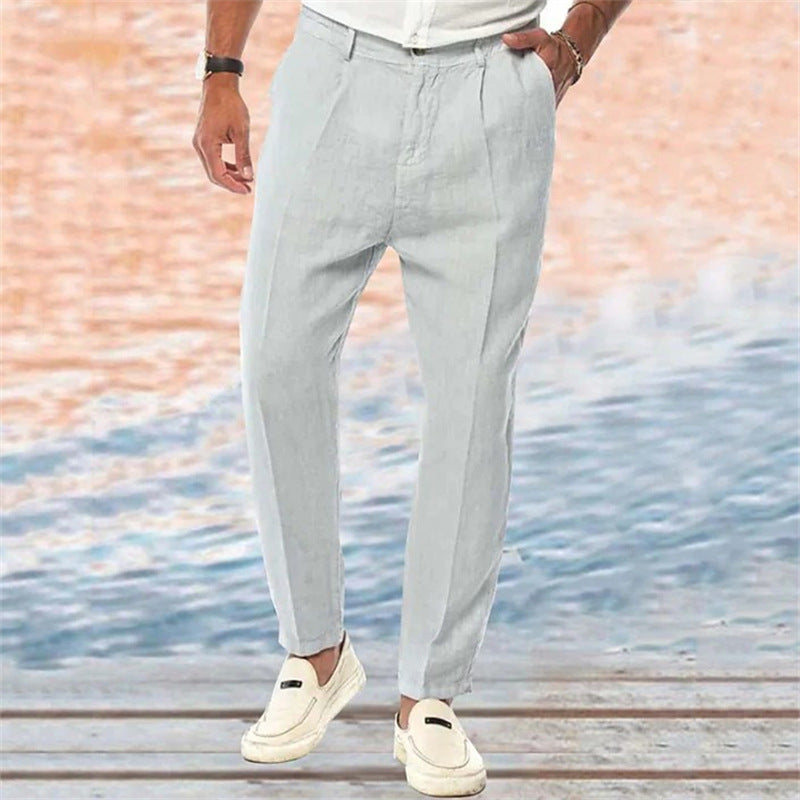 Dario - Pantalones de lino ajustados