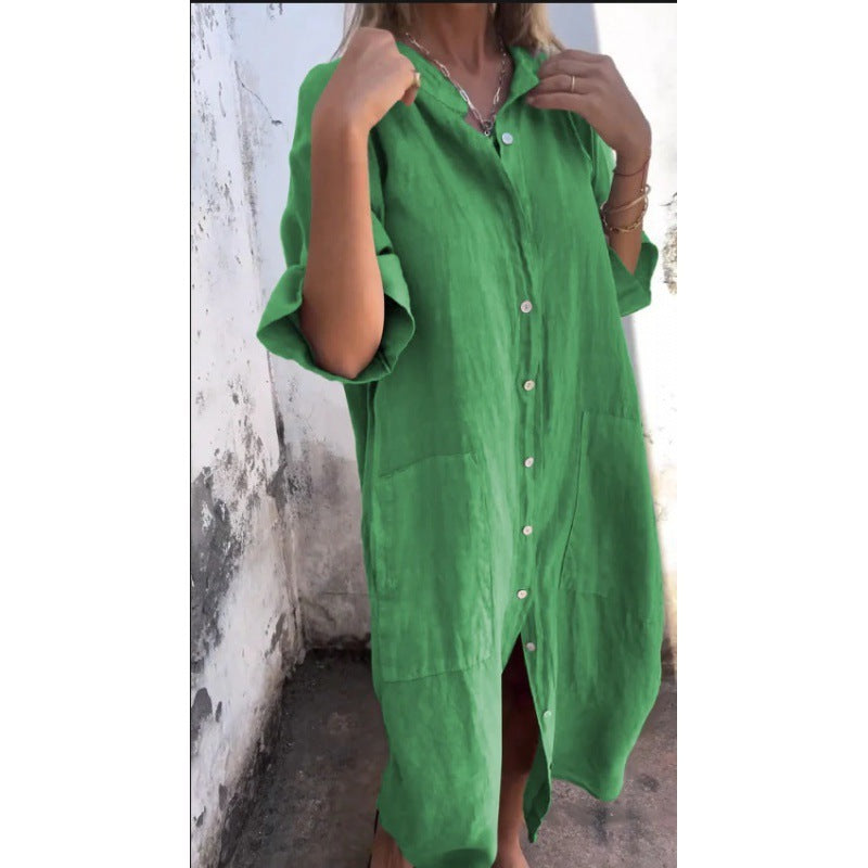 Laura - Vestido camisero midi suelto