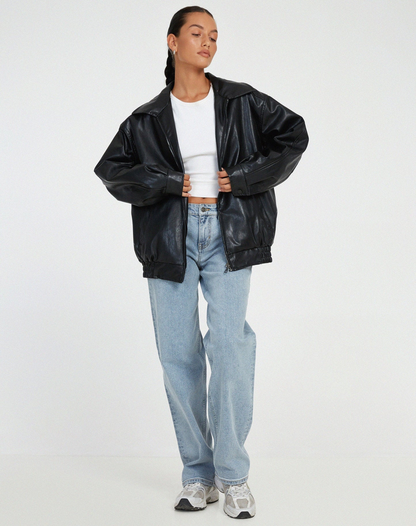 Camila - Chaqueta mujer oversize de cuero sintético