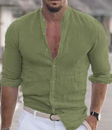 Lester - Camisa de lino de manga larga