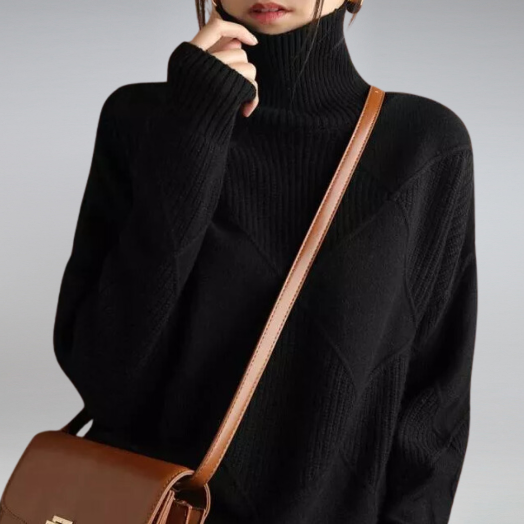Claudia - Suéter de cashmere con relieve geométrico mujer