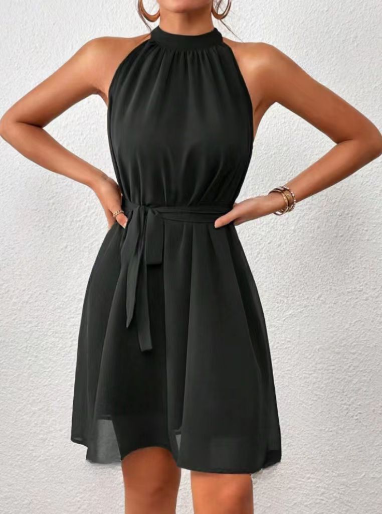 Elisa - Vestido corto sin mangas con cinturón