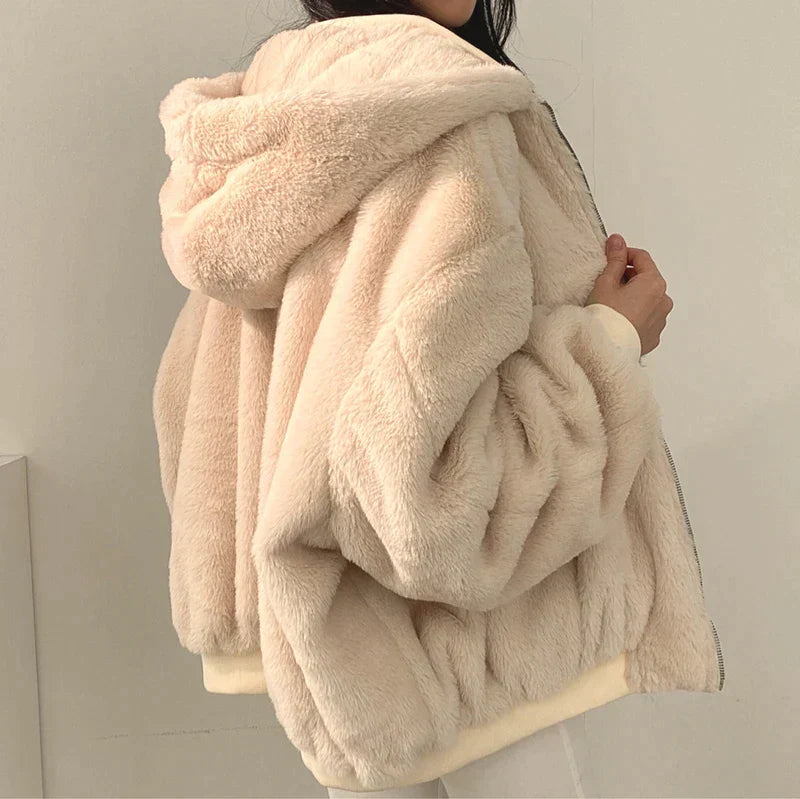 Noir – Chaqueta acolchada negra con capucha para mujer