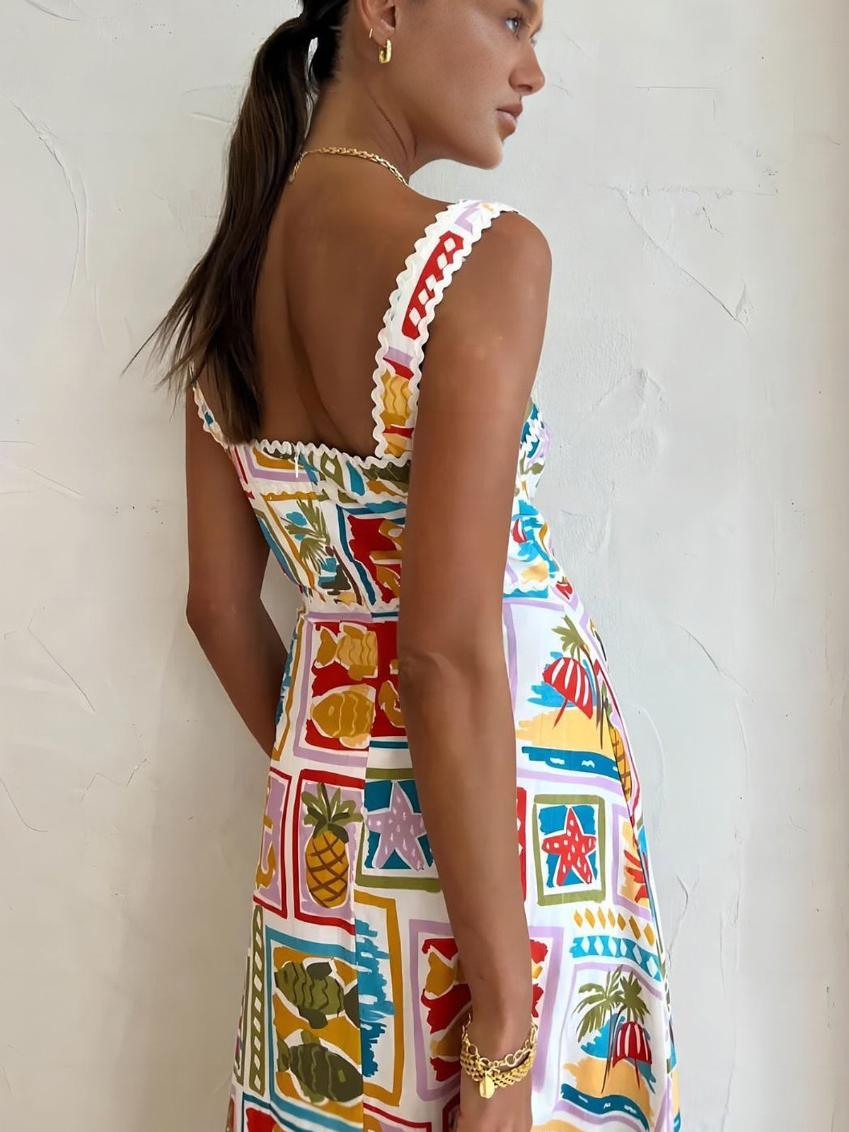 Gabriela - Vestido largo estampado de tirantes