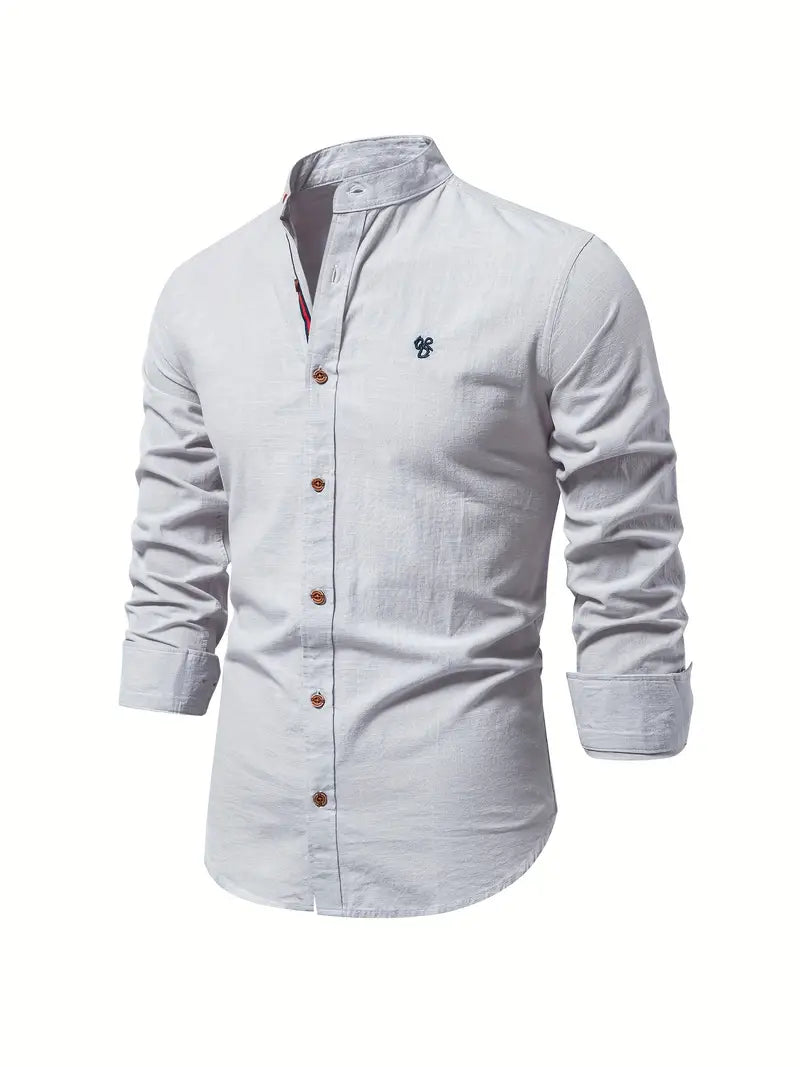 Iván - Camisa de hombre de manga larga con cuello