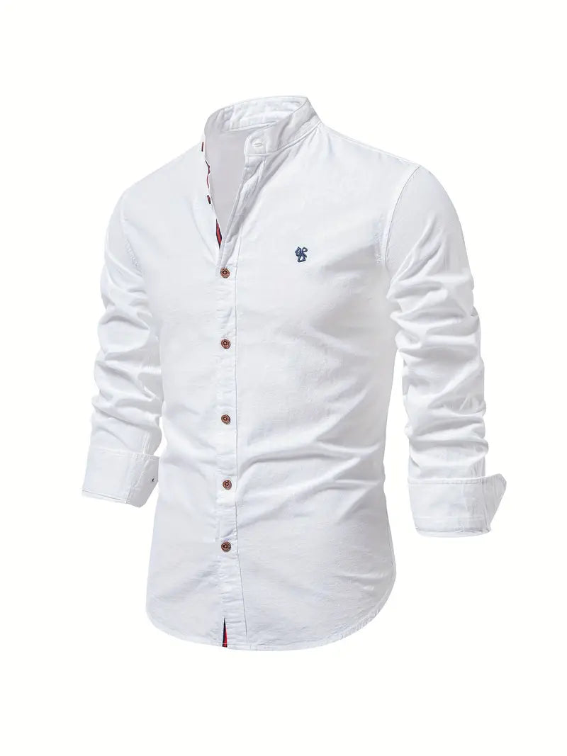 Iván - Camisa de hombre de manga larga con cuello