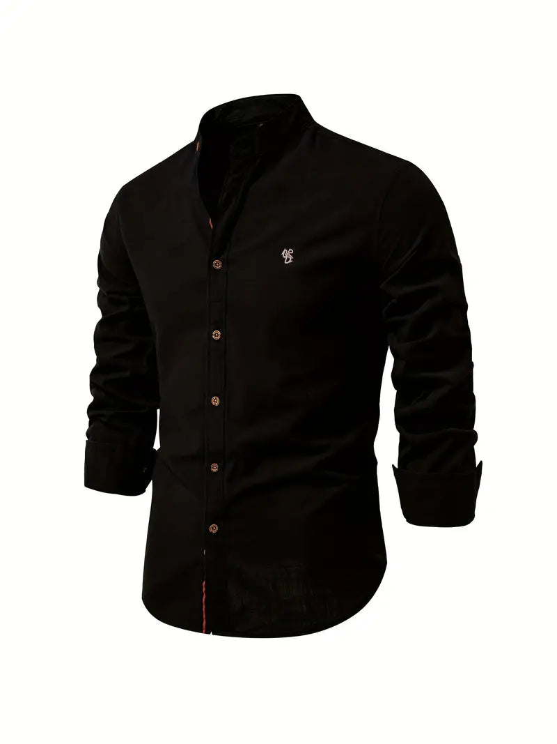 Iván - Camisa de hombre de manga larga con cuello