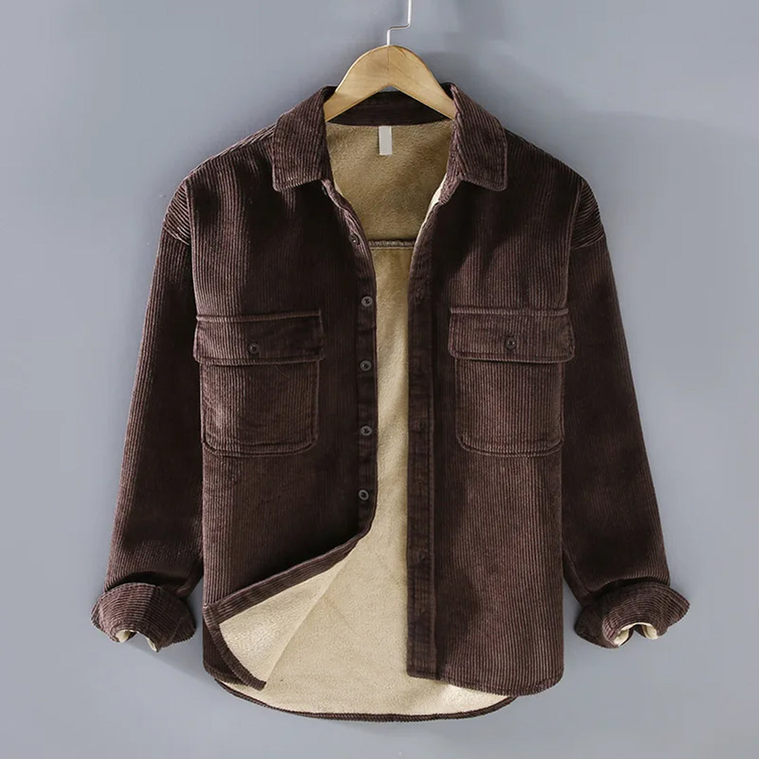 Mateo – Sobrecamisa de pana con interior afelpado para hombre