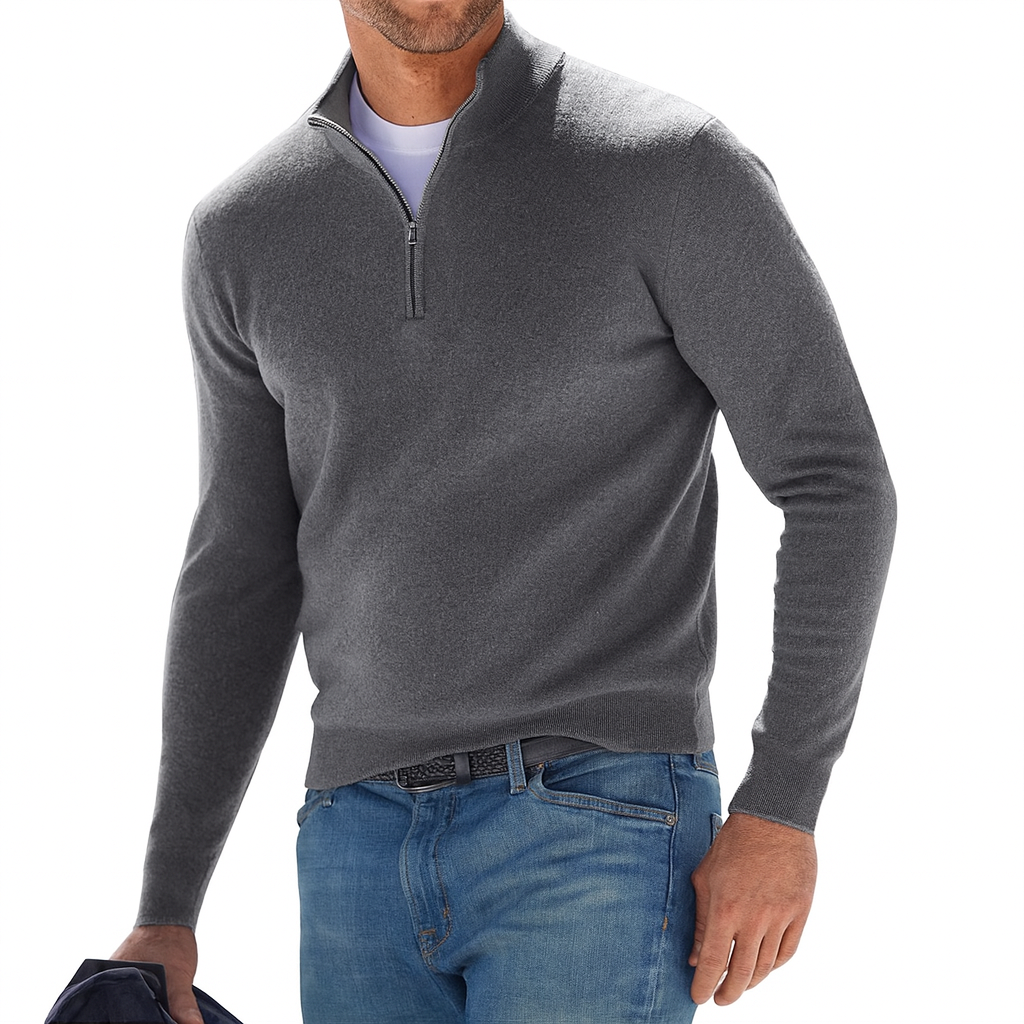 Daniel - Jersey hombre media cremallera casual