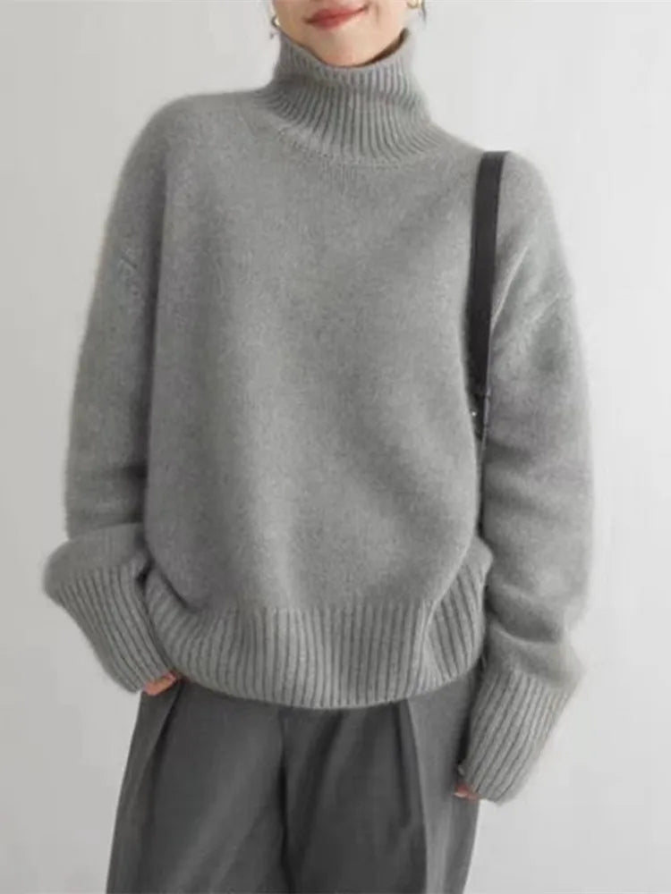 Marina - Suéter de punto cuello alto mujer