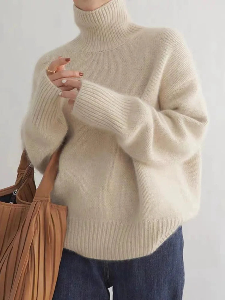 Marina - Suéter de punto cuello alto mujer