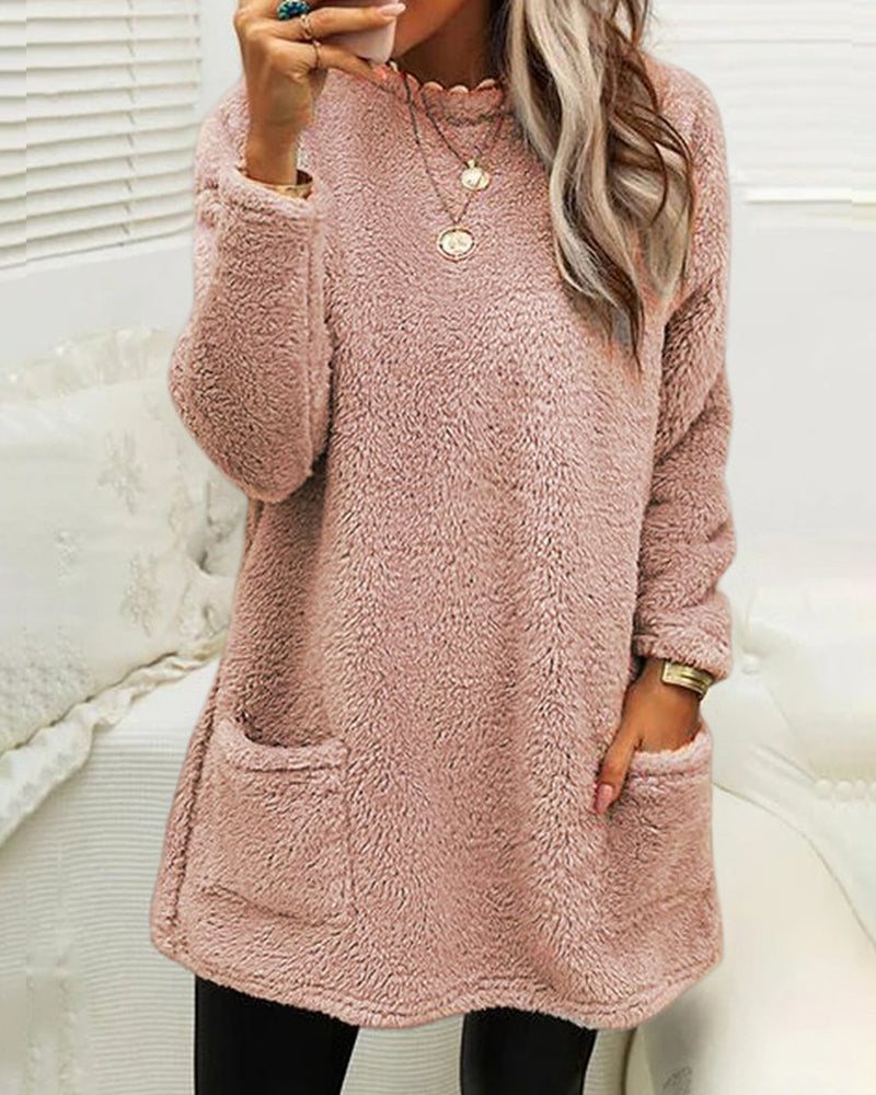 Elena – Sudadera polar oversize con bolsillos