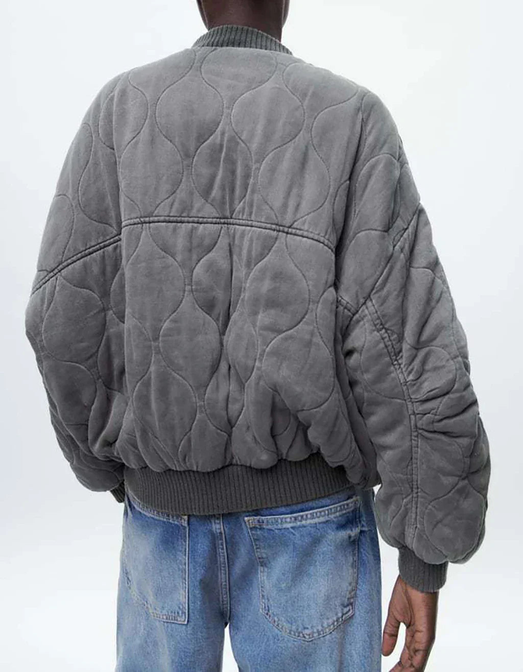 Pluen | Locker sitzende Grise Bomberjacke