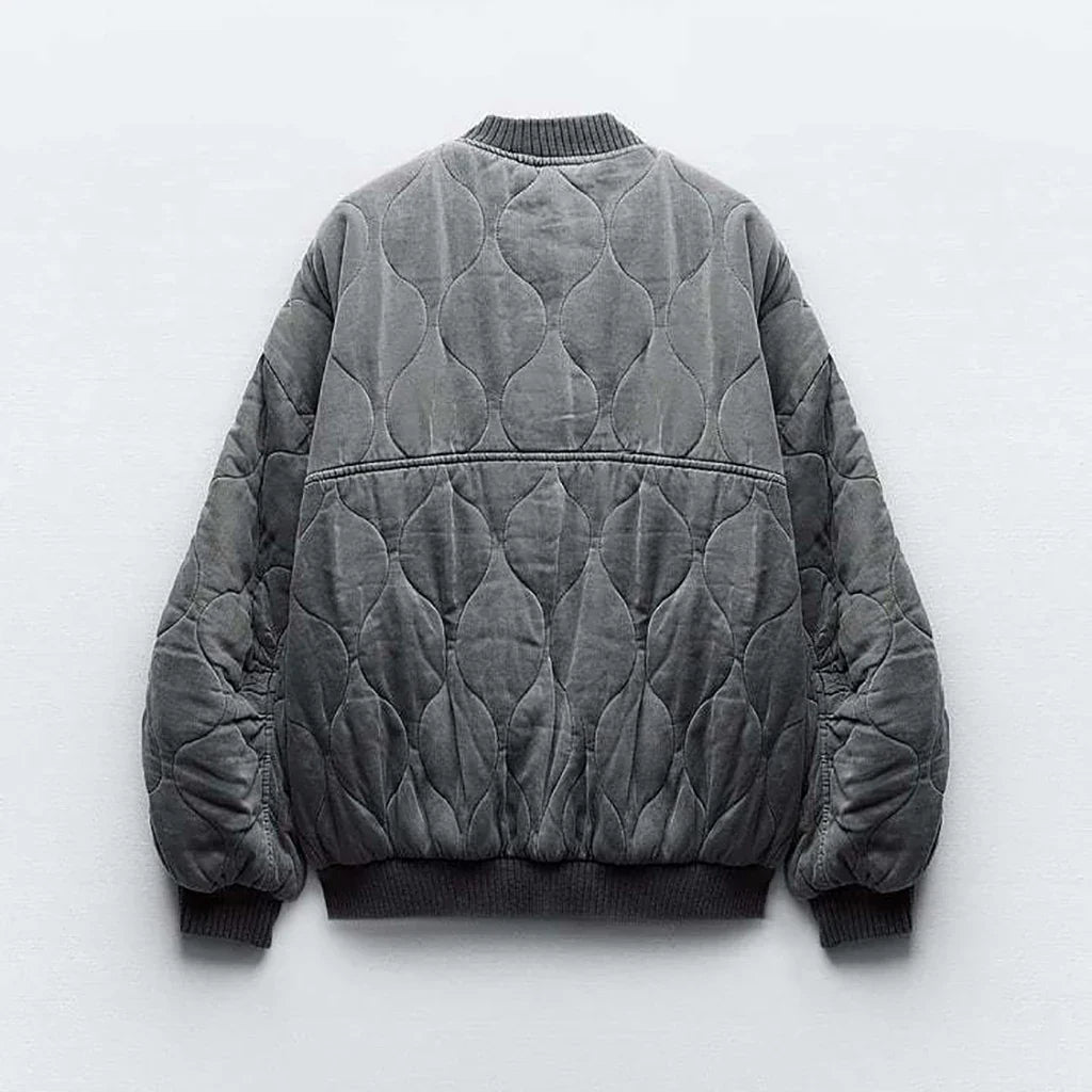 Pluen | Locker sitzende Grise Bomberjacke