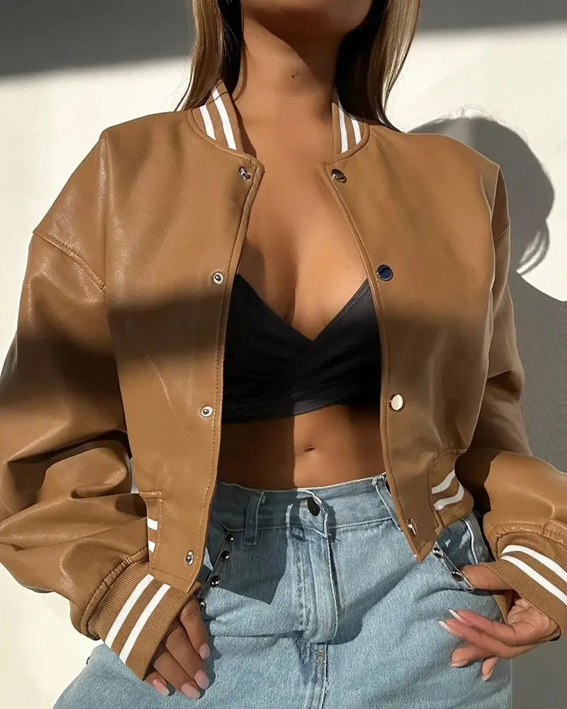 Catalina – Chaqueta estilo universitario de piel sintética