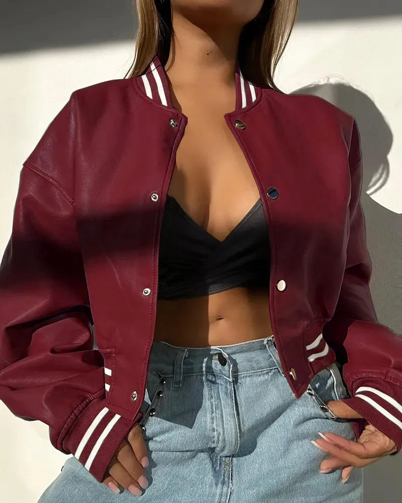Catalina – Chaqueta estilo universitario de piel sintética